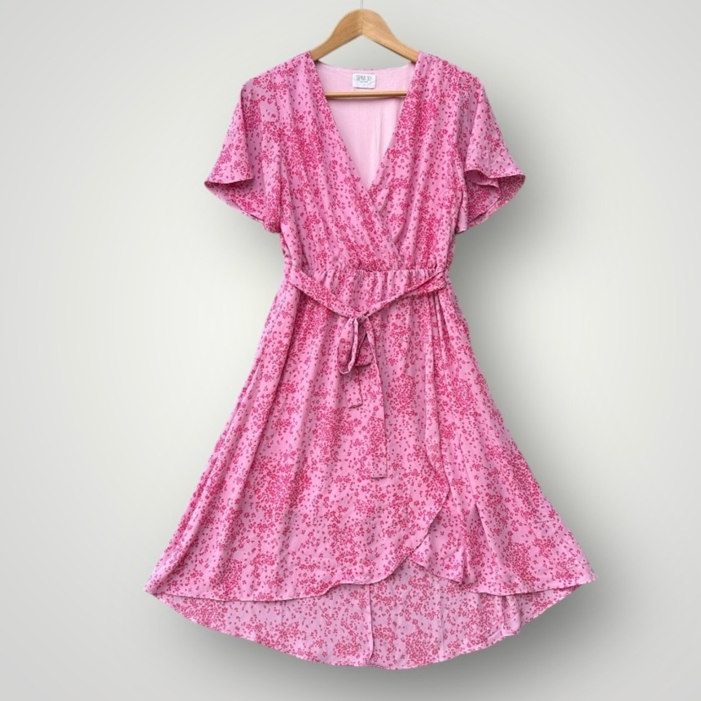 Sienna Sky Pink Floral Wrap Dress